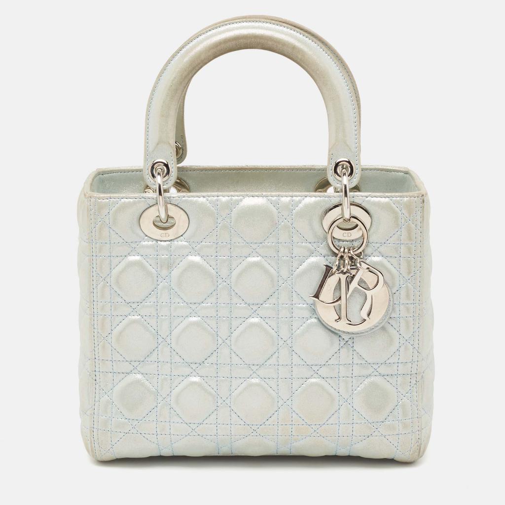 Dior Light Blue Shimmer Suede Medium Lady Dior Tote商品第1张图片规格展示
