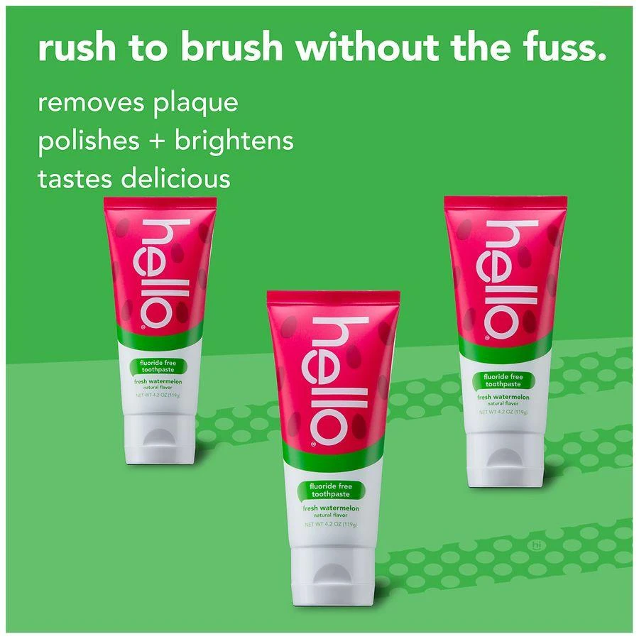 商品Hello|Fluoride Free Kids Toothpaste Watermelon,价格¥44,第5张图片详细描述