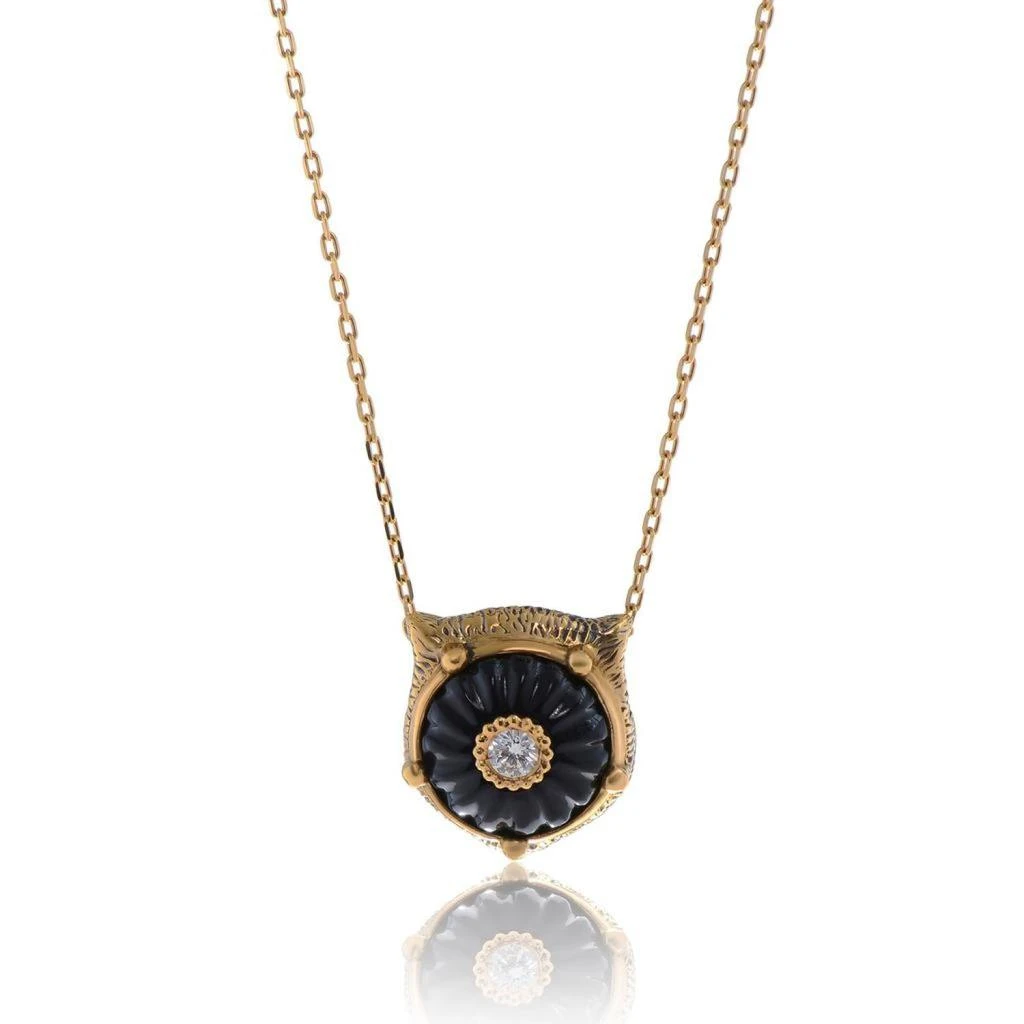 商品Gucci|Gucci Le Marche Des Merveilles 18K Yellow Gold, Diamond and Black Onyx Reversible Pendant Necklace YBB50280800100U,价格¥23508,第1张图片