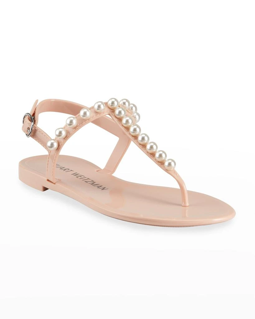 商品Stuart Weitzman|Goldie Pearly Stud Jelly Sandals,价格¥1125,第2张图片详细描述