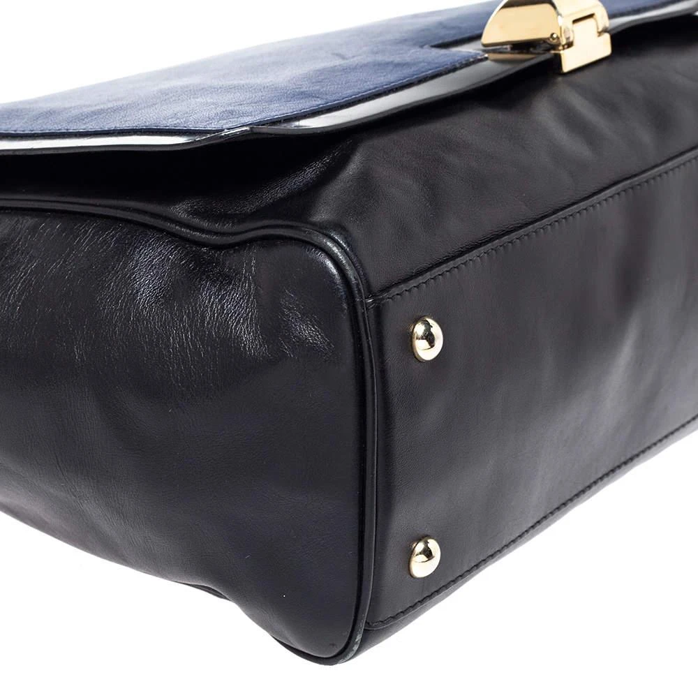 Furla Black/Blue Leather Cortina Top Handle Bag 商品