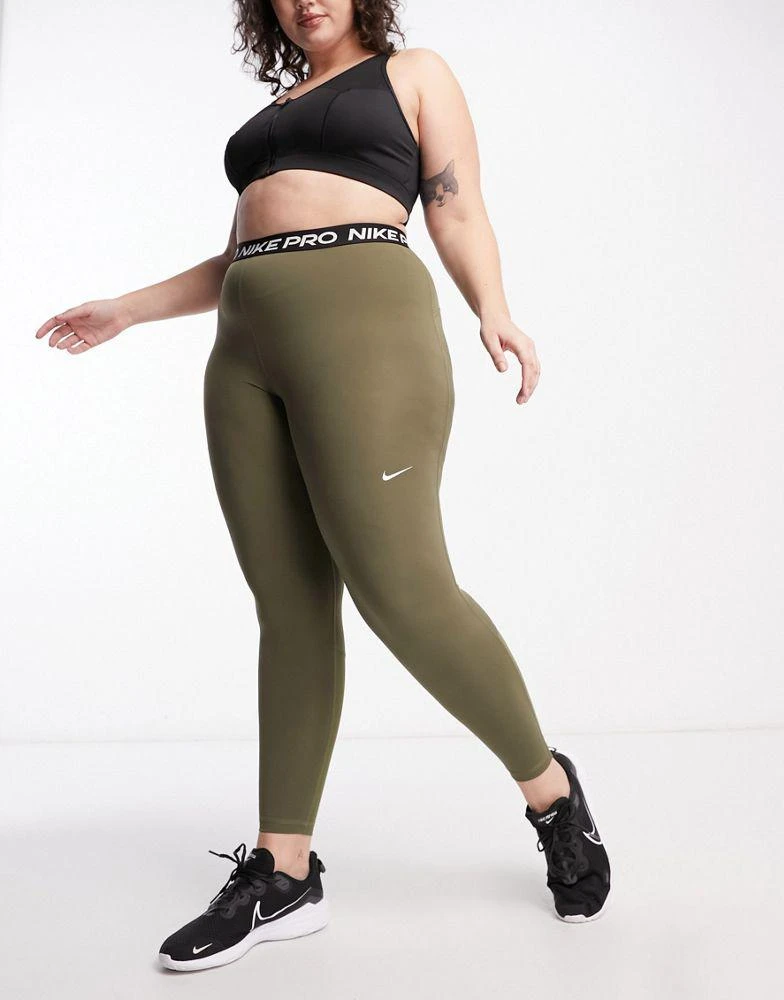 商品NIKE|Nike Pro Training Plus 365 7/8 leggings in khaki,价格¥352,第4张图片详细描述