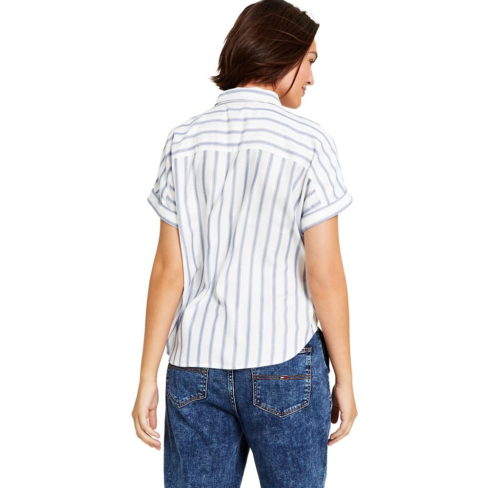 Women's Striped Button-Front Top商品第2张图片规格展示