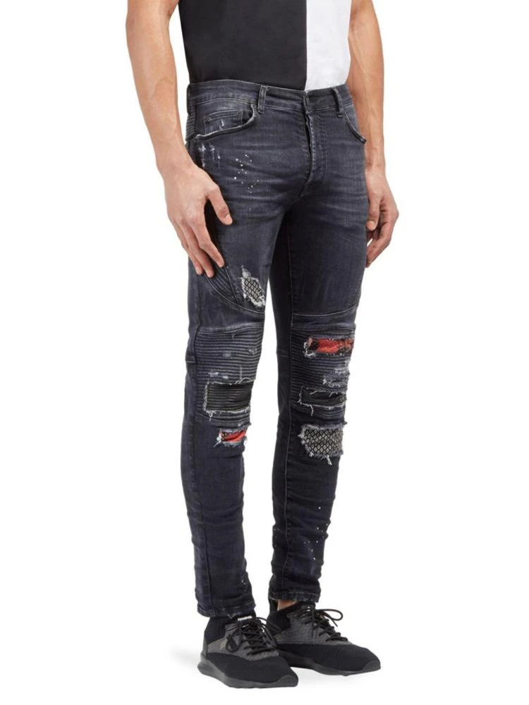 商品Marcelo Burlon|Ain Skinny Fit Biker Jeans,价格¥1148,第3张图片详细描述