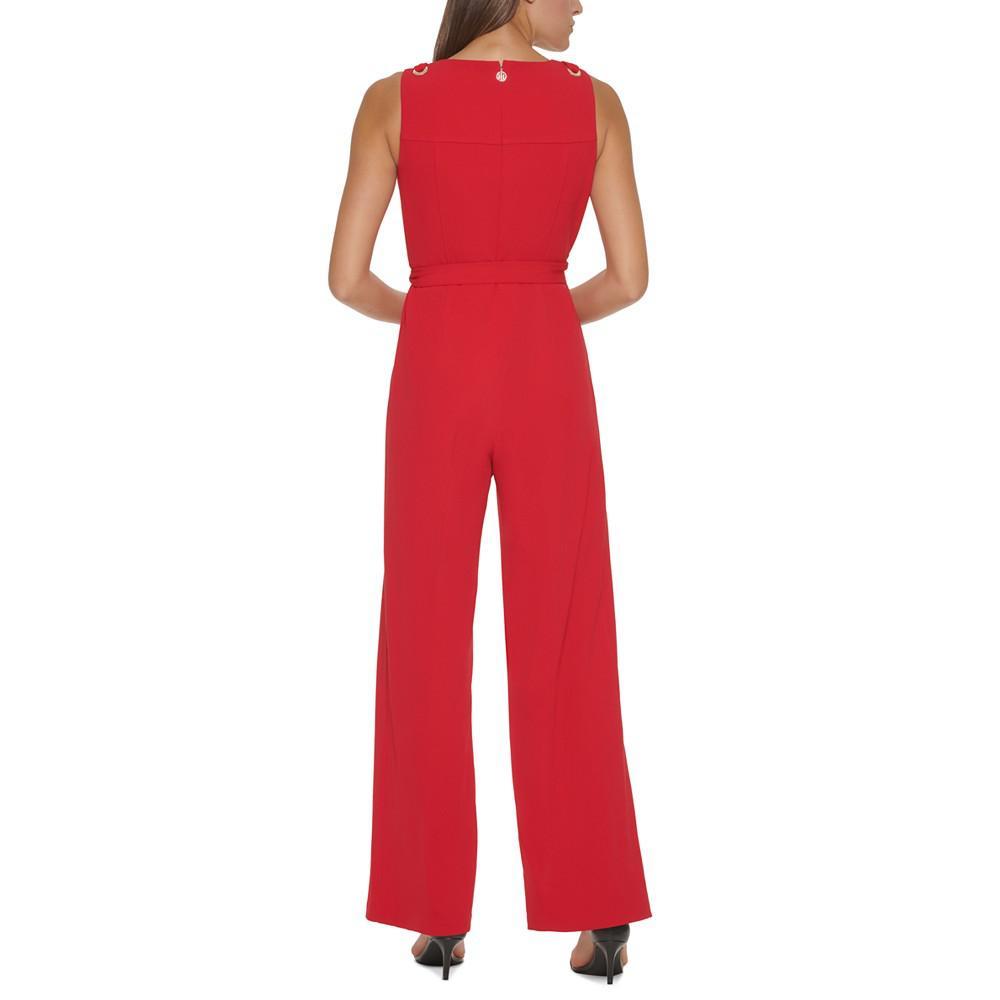 商品Tommy Hilfiger|Women's Tie-Waist Scuba Crepe Jumpsuit,价格¥1044,第4张图片详细描述