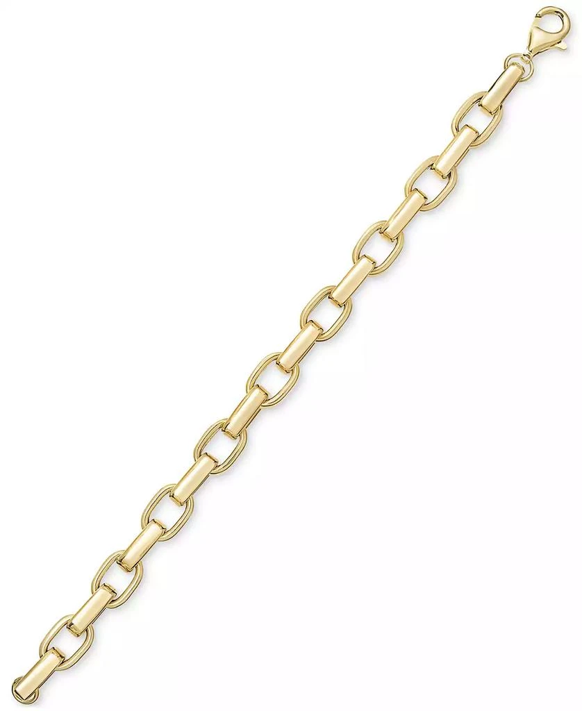 Polished Rolo Link Bracelet in 14k Gold Over Sterling Silver Made in Italy 商品