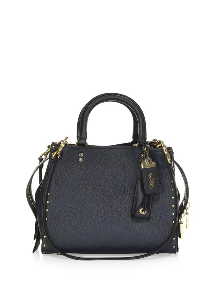 商品Coach|Border Rivets Rogue Leather Satchel,价格¥4894,第1张图片