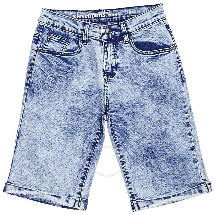 商品Eleven Paris|Little Eleven Paris Boys Light Blue Looney Knit Shorts,价格¥112,第1张图片