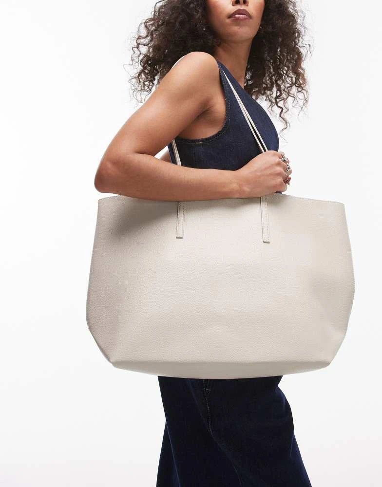 商品Mango|Mango large tote bag in beige,价格¥313,第1张图片