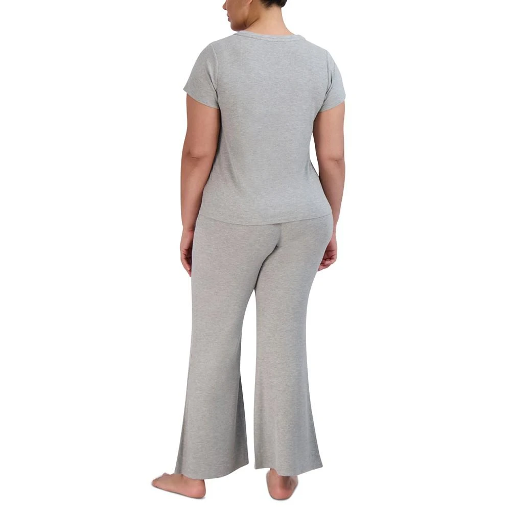 商品Steve Madden|Women's Ribbed Flare-Leg Sleep Pants,价格¥77,第4张图片详细描述