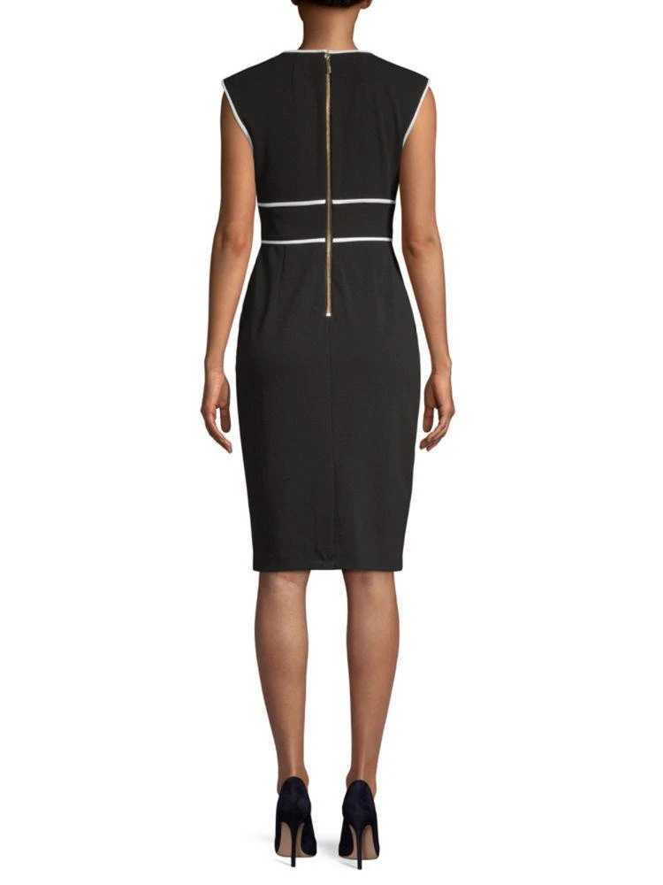 商品Calvin Klein|Contrast-Trim Sheath Dress,价格¥554,第2张图片详细描述