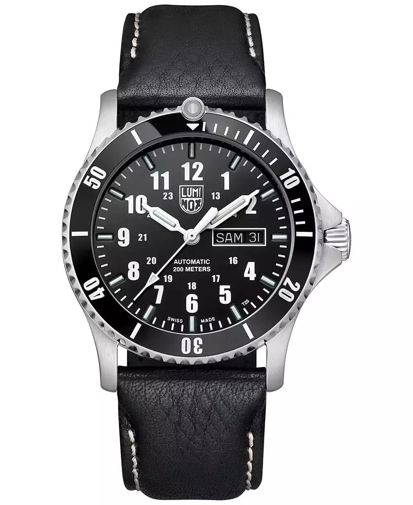 商品Luminox|Men's Swiss Automatic Sport Timer Black Leather Strap Watch 42mm,价格¥11546,第1张图片