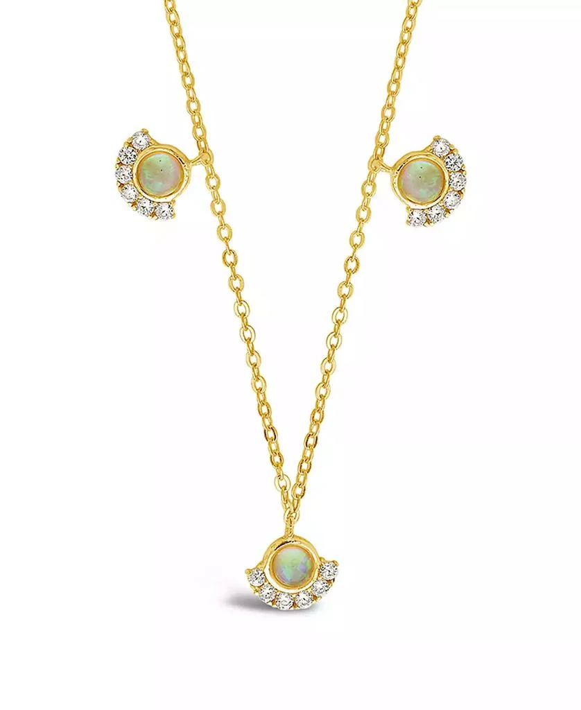 商品Sterling Forever|Opal Stud Earrings and Necklace Tis The Season Gift Set,价格¥454,第3张图片详细描述