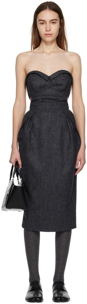商品MAISON MARGIELA|Gray Pleated Midi Skirt,价格¥4278,第1张图片