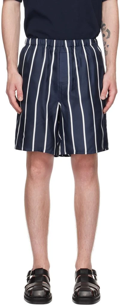 商品AMI|Navy Striped Shorts,价格¥3688,第1张图片