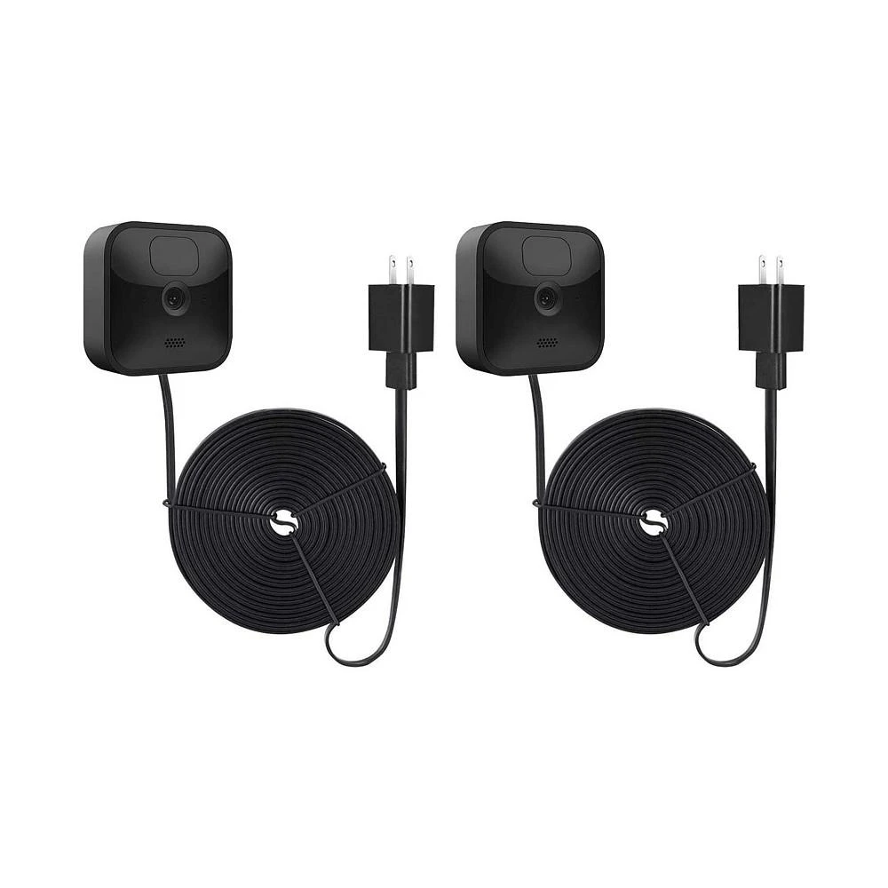 商品Wasserstein|Weatherproof Power Cable for Blink Outdoor and Blink XT2 Outdoor and Indoor Camera - Long and Thin 16ft Charging Cable 2 Pack, Black,价格¥202,第1张图片