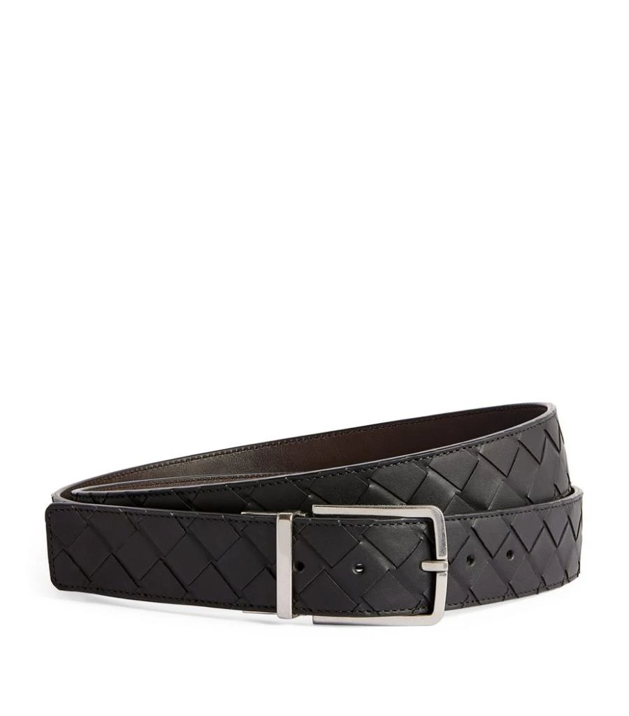 商品Bottega Veneta|Leather Intrecciato Belt,价格¥5550,第1张图片