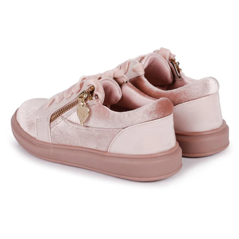 商品Angel's Face|Velvet zipped sneakers in pink,价格¥465,第2张图片详细描述