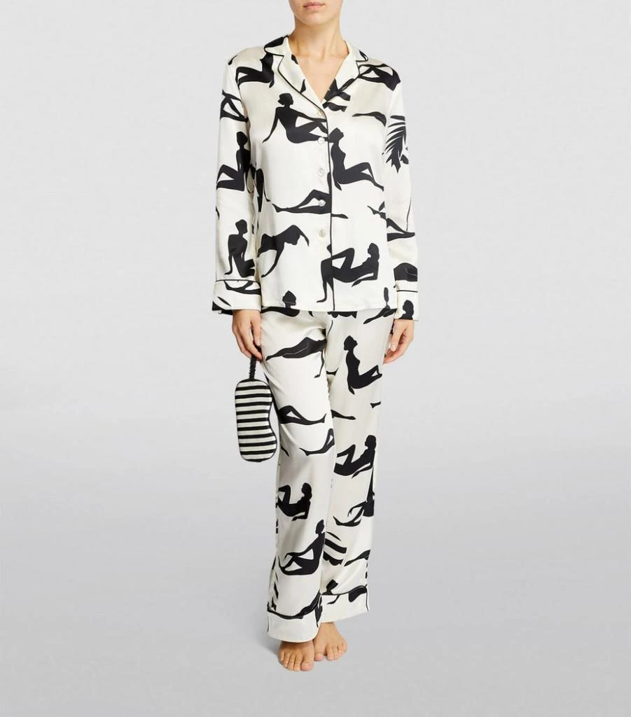 商品OLIVIA VON HALLE|Silk Striped Eye Mask,价格¥1325,第2张图片详细描述