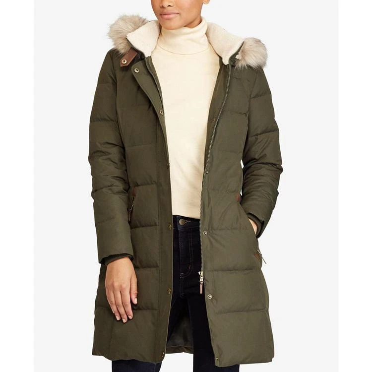 商品Ralph Lauren|Faux-Fur-Trim Quilted Puffer Coat,价格¥1010,第1张图片