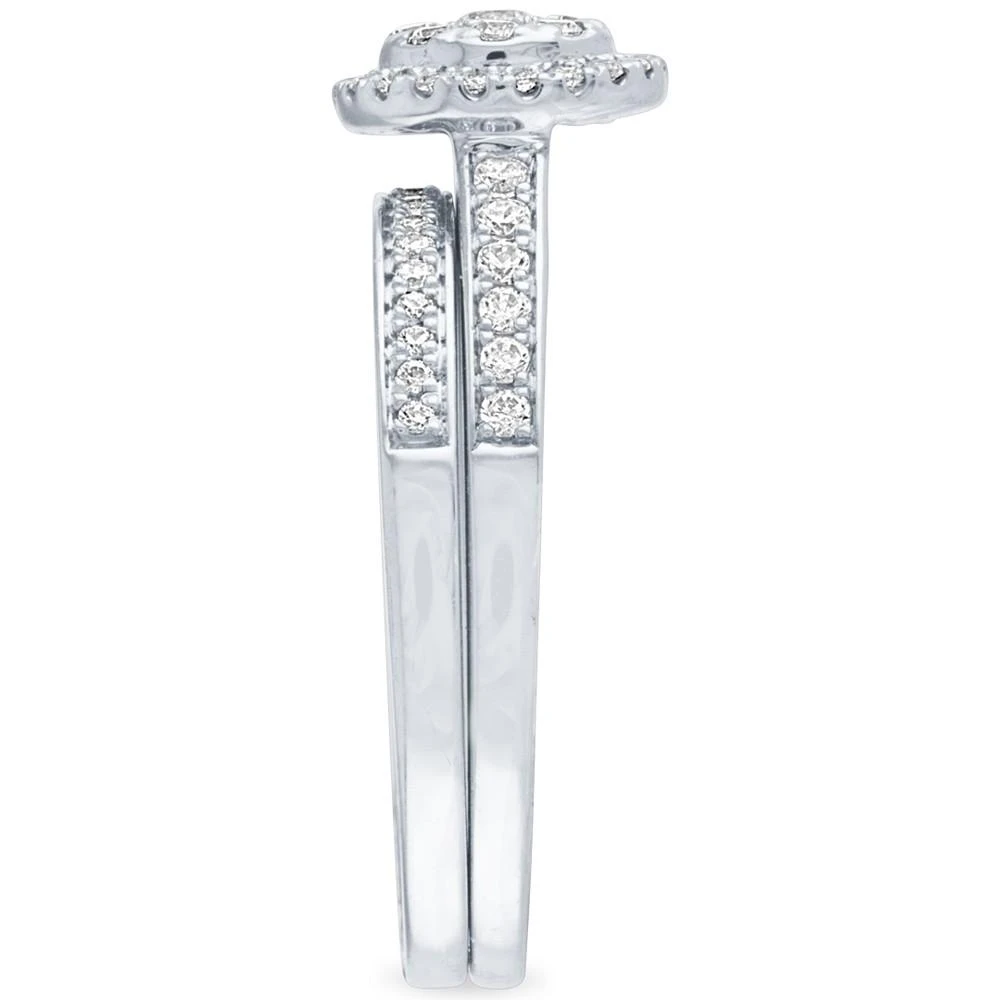 商品Macy's|Diamond Halo Cluster Bridal Set (1/2 ct. t.w.) in 14k White Gold,价格¥10465,第3张图片详细描述