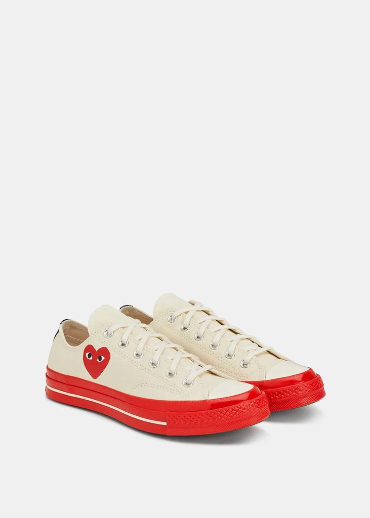 商品Comme des Garcons|COMME DES GARCONS PLAY Off-White & Red Converse Chuck 70 Sneakers,价格¥574,第3张图片详细描述