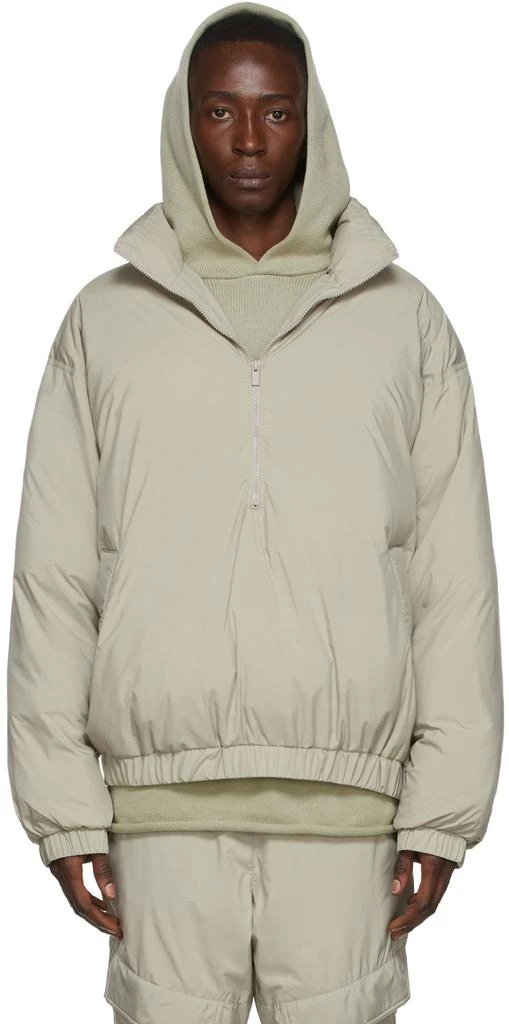 商品Essentials|绿色半拉链套头夹克,价格¥1508,第1张图片