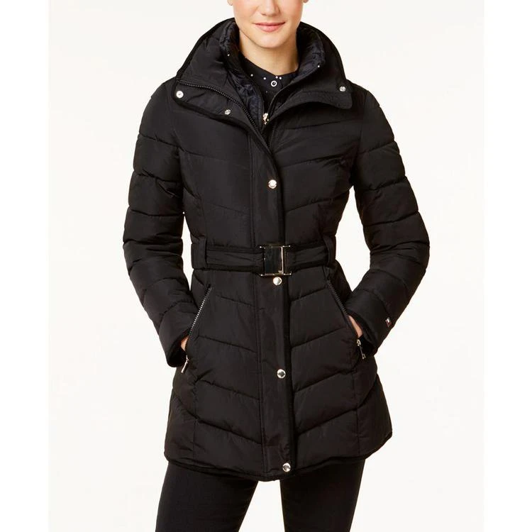 商品Tommy Hilfiger|Faux-Fur-Trim Layered Hooded Belted Puffer Coat,价格¥748,第3张图片详细描述