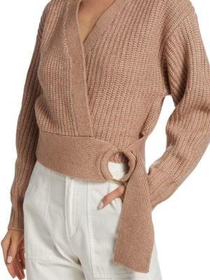 Wrap Front Buckle Cardigan商品第4张图片规格展示