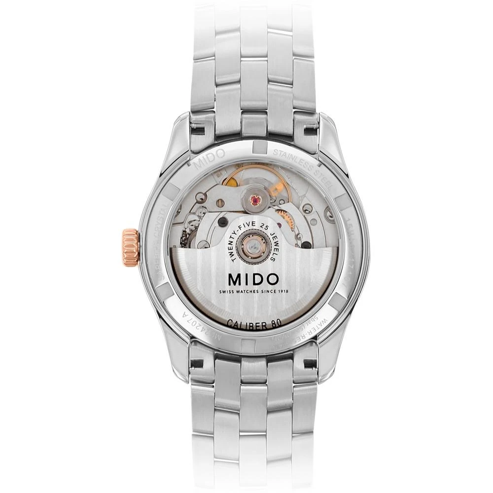 商品MIDO|Women's Swiss Automatic Belluna II Two-Tone Stainless Steel Bracelet Watch 33mm,价格¥8026,第3张图片详细描述