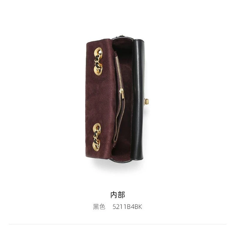 商品Coach|香港直邮COACH蔻驰专柜款女士黑色皮质单肩斜挎包链条包5211B4BK,价格¥4373,第11张图片详细描述