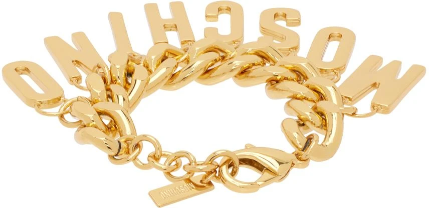商品Moschino|Gold Lettering Charm Bracelet,价格¥1556,第2张图片详细描述
