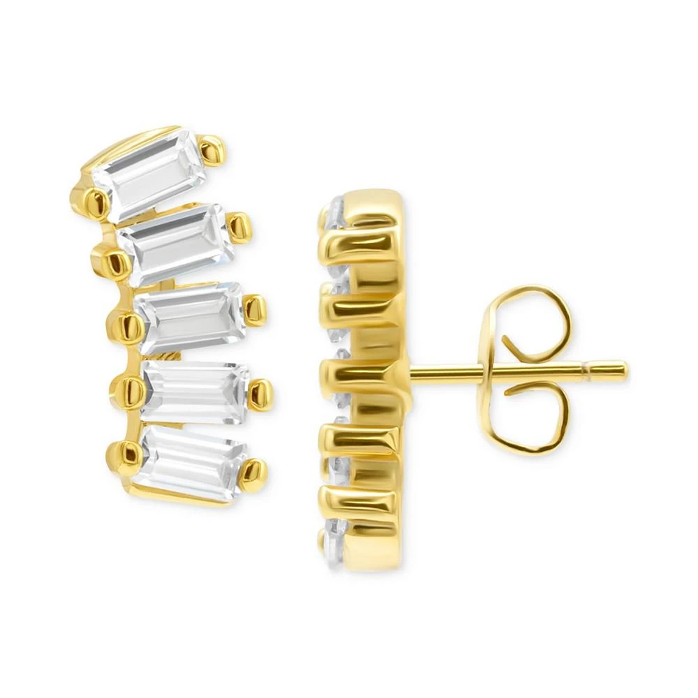 商品ADORNIA|14k Gold-Plated Baguette Crystal Climber Earrings,价格¥145,第2张图片详细描述