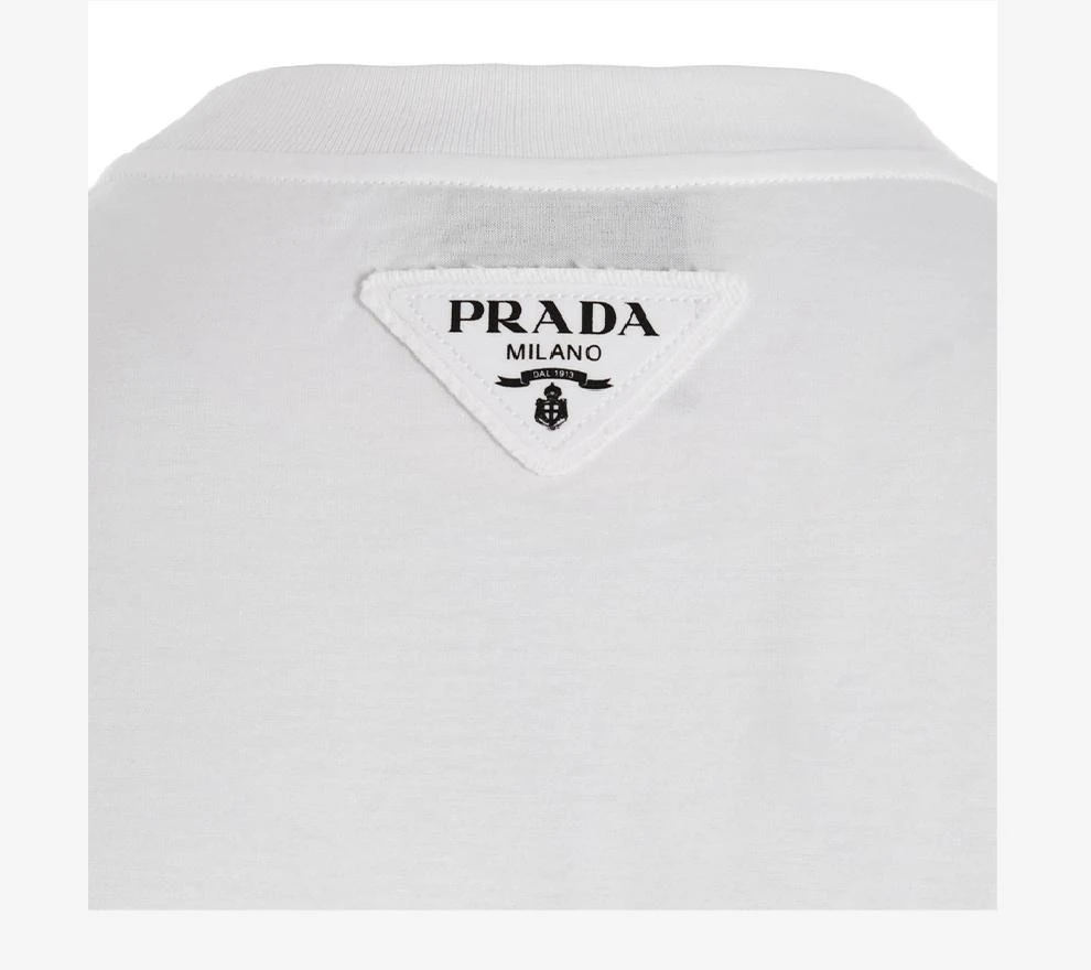 商品Prada|女士美人鱼图案印花白色圆领短袖T恤【香港仓极速发货】,价格¥5320,第6张图片详细描述