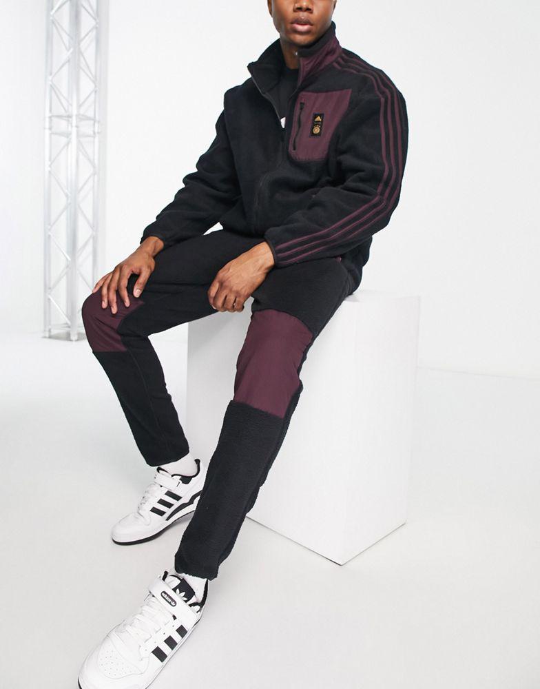 adidas Football Germany World Cup 2022 Lifestyler fleece jacket in black商品第1张图片规格展示
