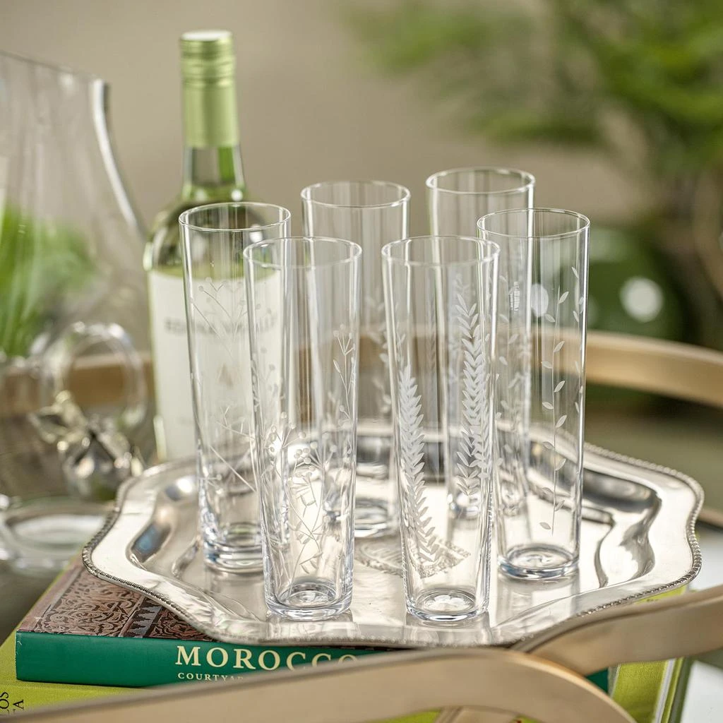 商品Zodax|Assorted Botanical Etched Flutes, Set of 6,价格¥744,第2张图片详细描述