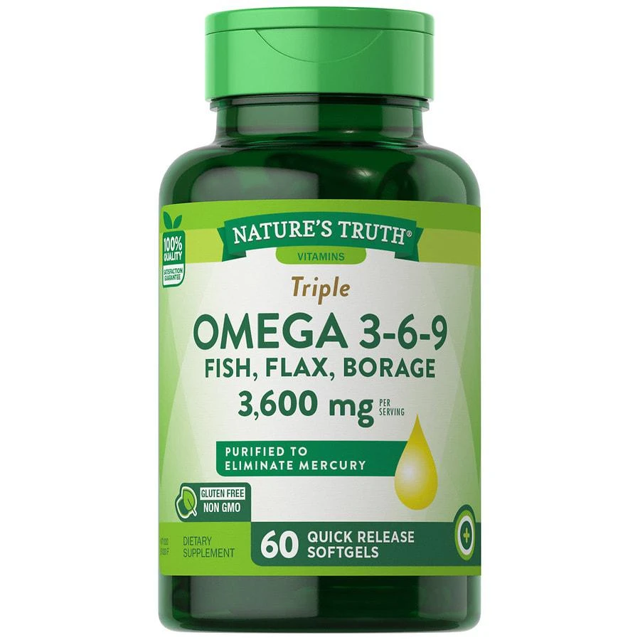商品Nature's Truth|Triple Omega 3-6-9 Fish, Flax, Borage,价格¥29,第1张图片