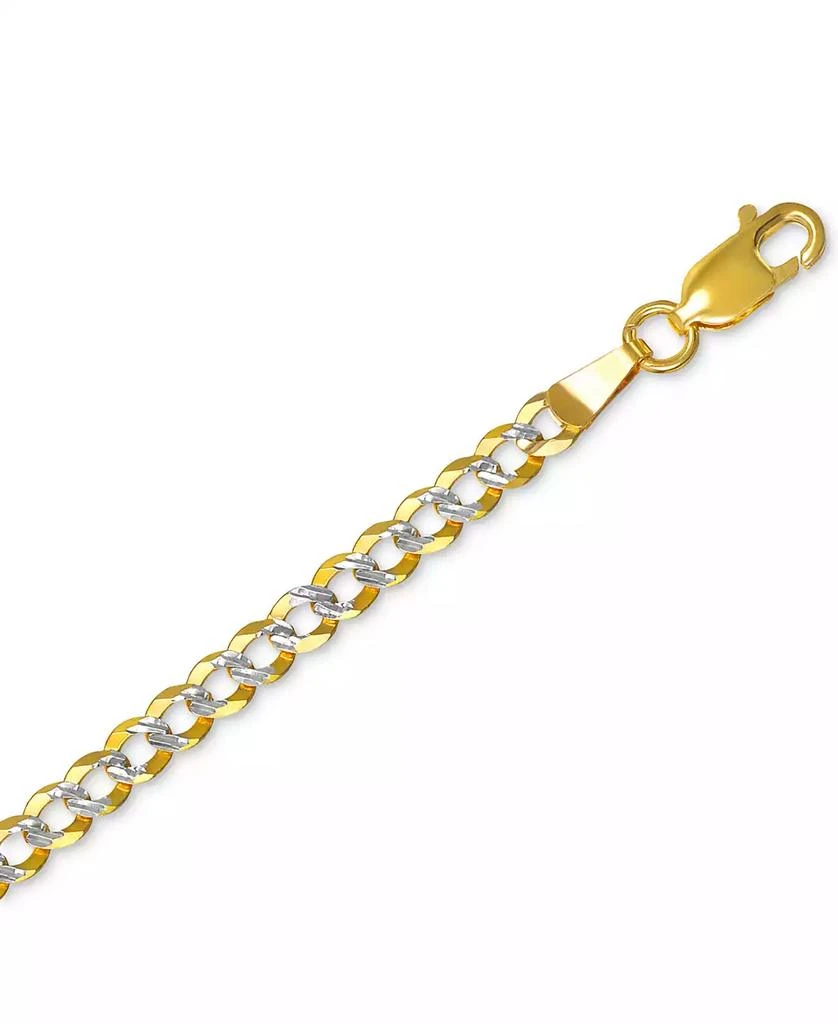 18" Two-Tone Open Curb Link Chain Necklace (3-5/8mm) in Solid 14k Gold & White Gold 商品