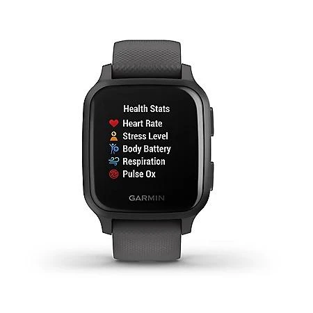 商品Garmin|Garmin Venu Sq - Slate Aluminum Bezel with Shadow Gray Case and Silicone Band,价格¥992,第2张图片详细描述