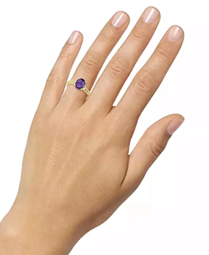 商品Macy's|Amethyst (1-1/2 ct. t.w.) & Lab-Grown White Sapphire (1/8 ct. t.w.) Swirl Ring in 14k Gold-Plated Sterling Silver (Also in Additional Gemstones),价格¥327,第2张图片详细描述