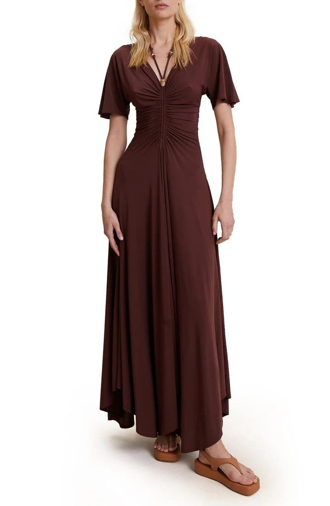 商品A.L.C.|Nina Ruched Beaded Maxi Dress,价格¥1954,第1张图片