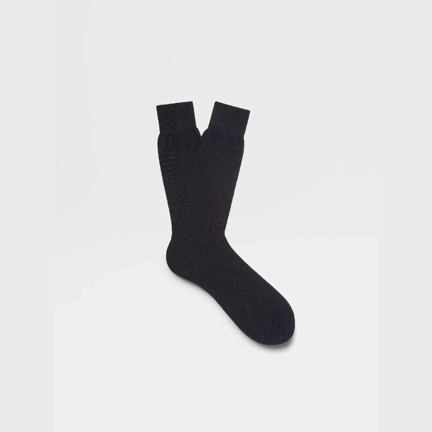 商品Zegna|包邮包税【预售7天发货】 ZEGNA杰尼亚 23秋冬 男士 袜子 Navy Blue Cotton Socks N4V40-012-402,价格¥468,第1张图片