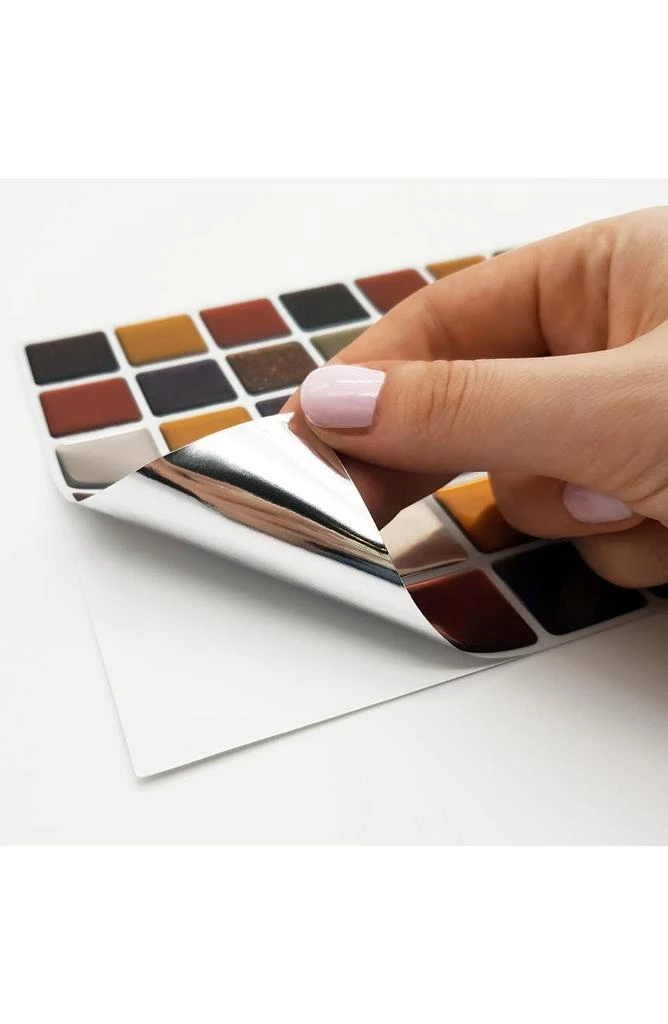 商品WALPLUS|Cream Brown and Cherry Glitter Mosaic 3D Sticker Tile 24-Piece Set,价格¥444,第5张图片详细描述