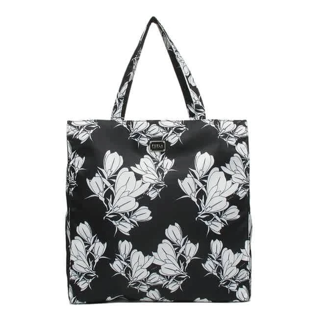 商品Furla|Furla Ladies Magnolia Print Digit Tote In Toni Nero,价格¥617,第1张图片