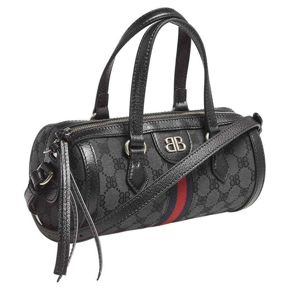商品Balenciaga|Balenciaga x Gucci Black Canvas and Leather The Hacker Project Boston Bag,价格¥15788,第3张图片详细描述