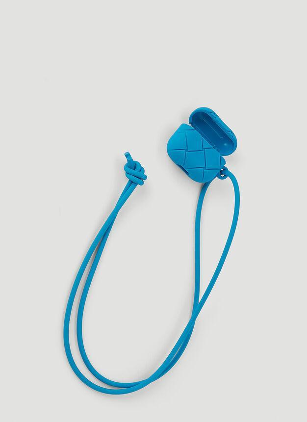 商品Bottega Veneta|Intreccio Airpods Pro Case in Blue,价格¥1412,第4张图片详细描述