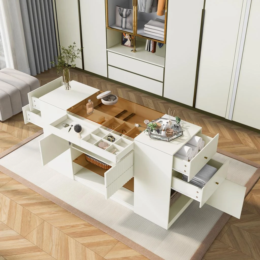 商品Streamdale Furniture|Streamdale Modern Luxury Island Vanity & Storage Cabinet Elegance Meets Functionality,价格¥4490,第1张图片