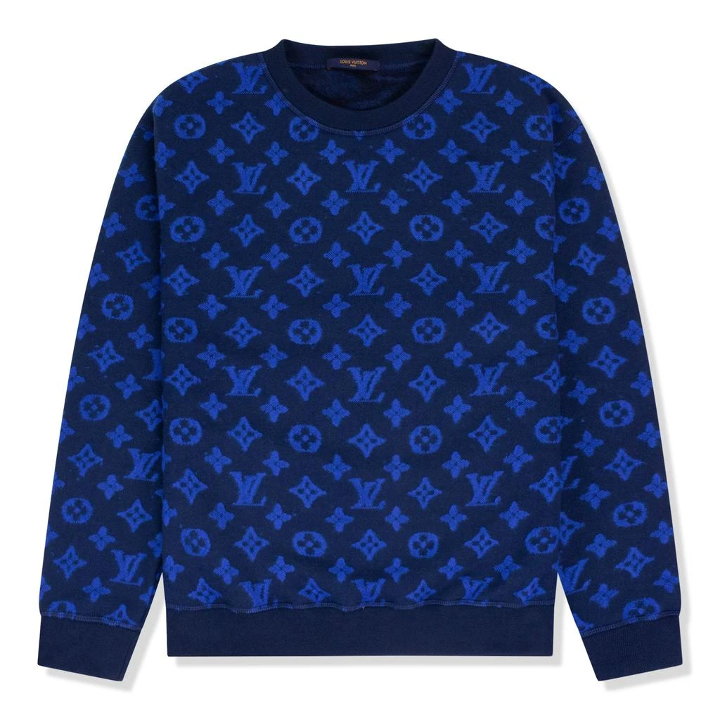 商品Louis Vuitton|Louis Vuitton Full Monogram Blue Jacquard Crew Neck,价格¥6943,第1张图片