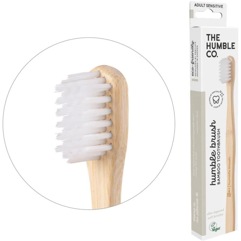 商品The Humble Co|Sensitive bamboo toothbrush in white,价格¥46,第1张图片