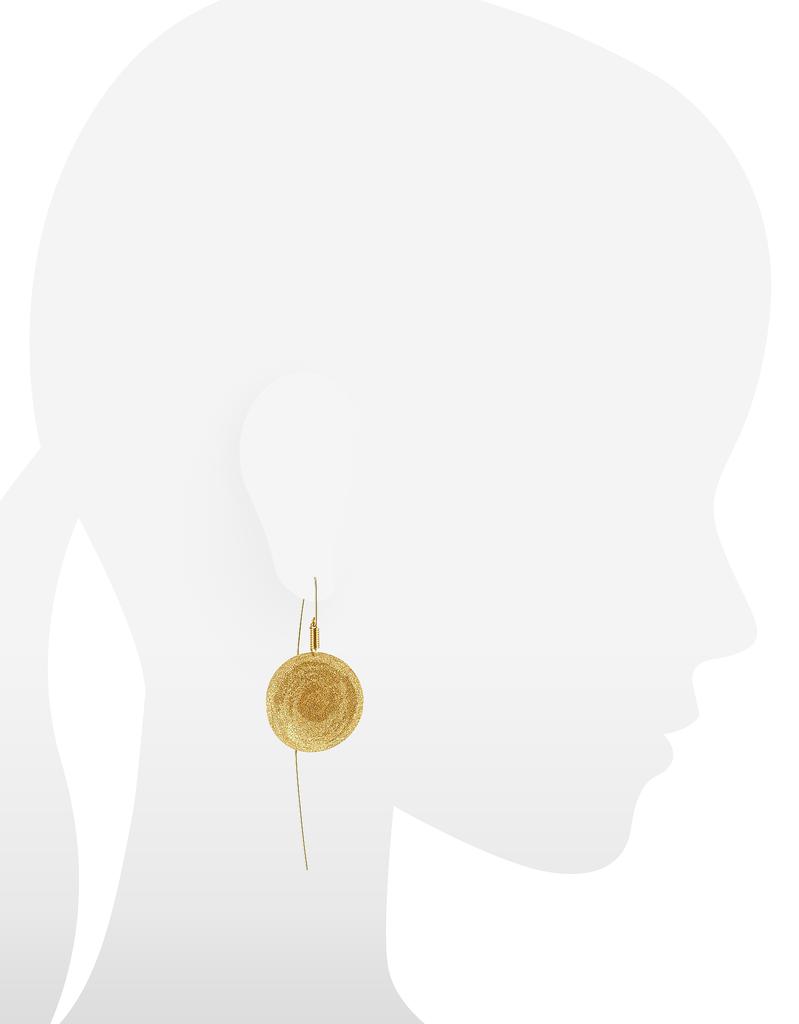 金银色刻纹圆形吊式耳环商品第3张图片规格展示